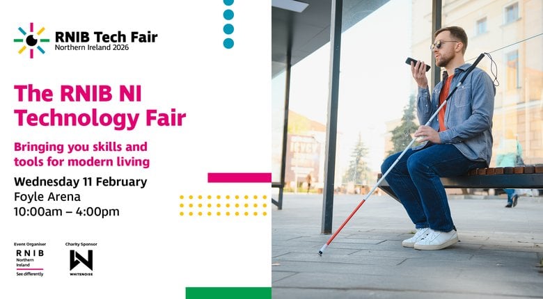 A poster about Volunteer opportunities at RNIB NI Tech Fair 2026
