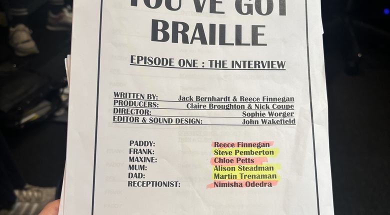 Picture of front page of episode 1's script